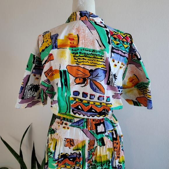 VTG 80s Together! Southwestern Print Midi Dress - Picture 10 of 16